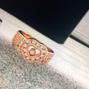 18k Heart Gold diamond Ring